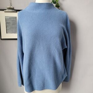 Lululemon Boxy Cotton-Blend Ribbed Pullover Sweater Blue M/L